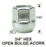 Wheel Lug Nuts 14x1.5 Open End Bulge Conical Seat 14 x 1.5 Lugnuts x 24 pieces