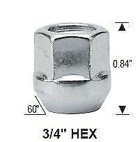 Wheel Lug Nuts 14x2 Open End Bulge Conical Tapered Seat 14 x 2 Lugnuts x 24 pcs